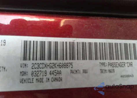 2019 Dodge Charger Gt Rwd from USA, damaged, VIN 2C3CDXHG2KH608875